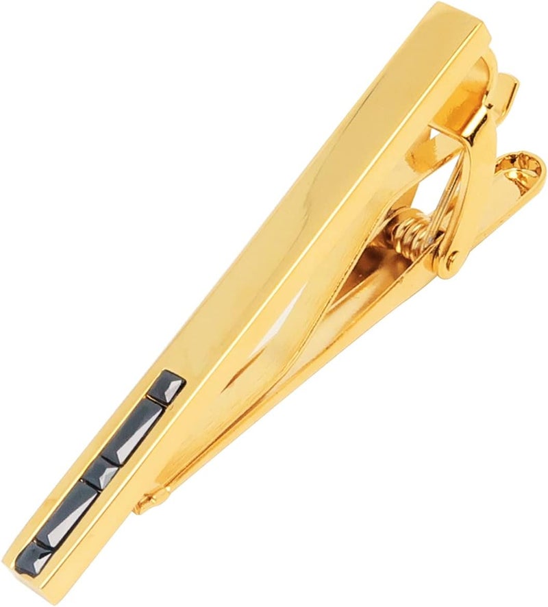 Jonwo Men's Crystal Tie Clip Silver Tone Tie Bar for Gentleman Regular Necktie Tie Clip for Business Anniversary - Image 1
